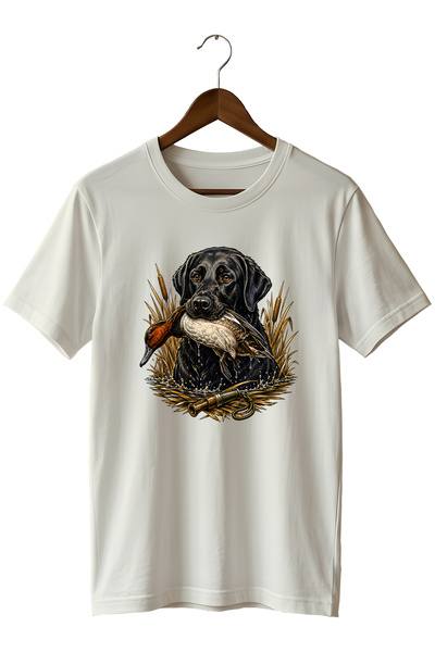 WİDİ Ανδρικό μπλουζάκι με στάμπα Labrador Duck Hunt – Κοντομάνικο μπλουζάκι μ...