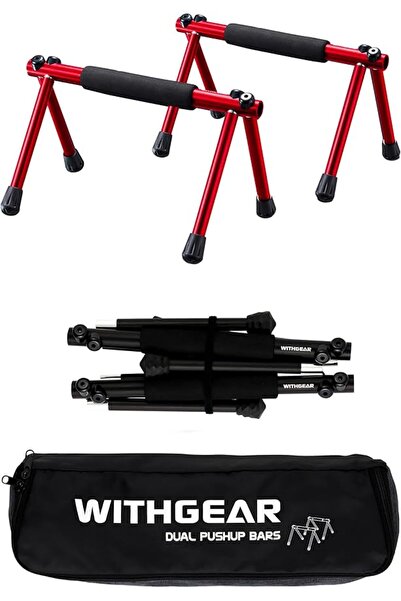 Withgear قضبان تمارين الضغط القابلة للطي |   بار متنقل للاستخدام الخارجي ومعد...