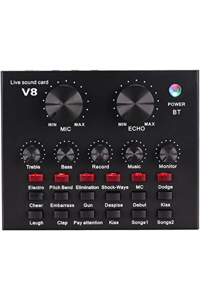 Arabest V8 Sound Card for Live Streaming, Voice Changer Live Sound Card with ...