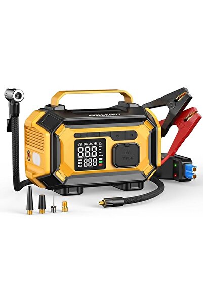 FOWAWU Car Jump Starter with Air Compressor, 8000A Battery Booster