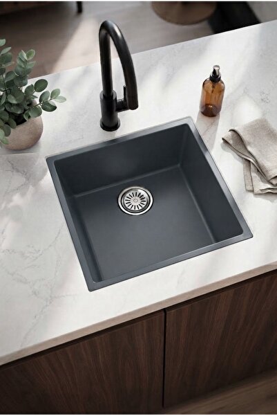 Akrquartz 45*45 ANTGRİ GRANİT EVİYE DERİNLİK 20 CM