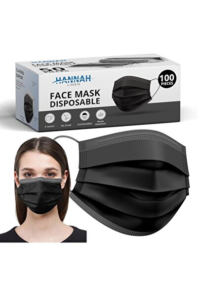 Cute Hannah's Games Hannah Linen Disposable Face Mask, 3-Ply Protection with ...