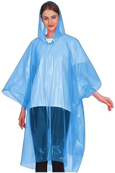 Oshima Tsubaki 7 Pack Disposable Rain Poncho, Emergency Waterproof Raincoats,...