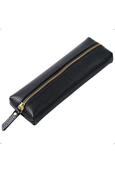 bolivia's Pencil Case, Genuine Cowhide Leather Zippered Bag, Compact Pen Hold...