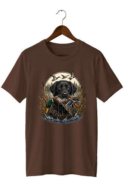 WİDİ Ανδρικό μπλουζάκι με στάμπα Labrador Duck Hunt – Κοντομάνικο μπλουζάκι μ...