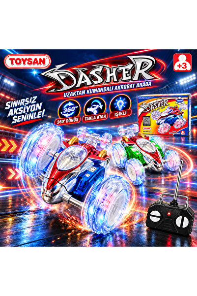 Toysan Dasher Uzaktan Kumandalı Takla Atan Işıklı Akrobat Oyuncak Araba