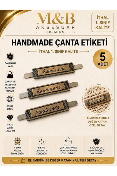 HANDMADE ÇANTA ETİKETİ 5 ADET İTHAL
