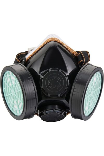 Lawazim Double Filter Gas Mask -Small- Reusable Half-Face Respirator Anti-Dus...