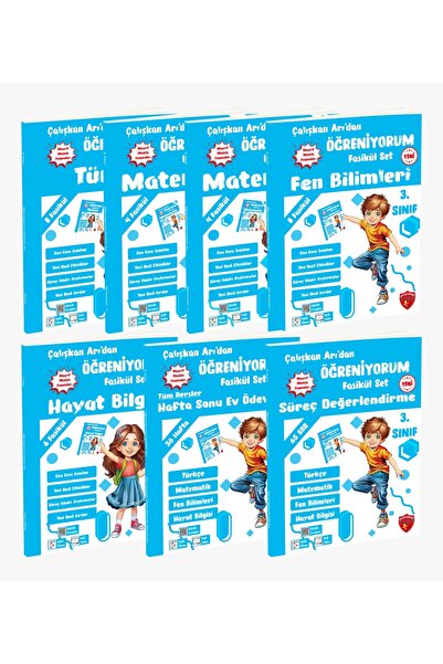 Çalışkan Arı Yayınları Çalışkan Arı 2026 3. Sınıf Öğreniyorum Seti 7 Kitap Ma...