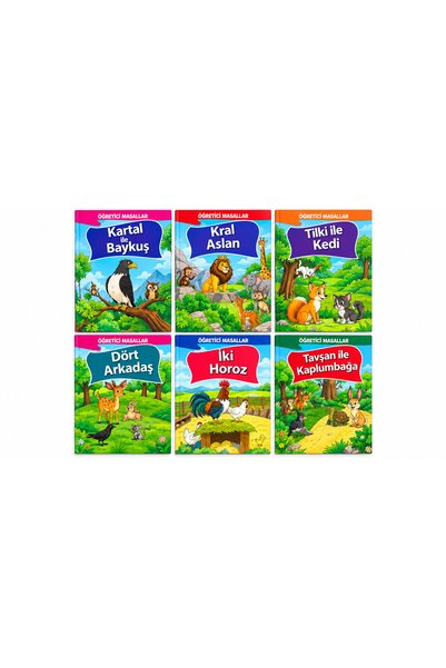 Yurt Kitap Yayın Öğretici La Fontane/Ezop Masalları KARIŞIK 10 Kitap Büyük BOY