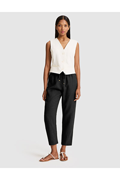 Pierre Cardin بنطلون قماش كانفاس أسود من Carrot Fit 50321220-VR046