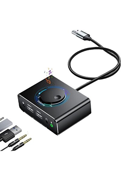 SWIUKPHE External Sound Card with Volume Control, Plug Play USB Audio Adapter...