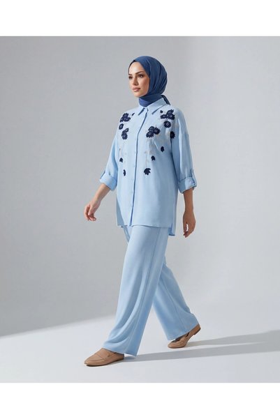 BURRASCA Embroidered Stone Linen Shirt
