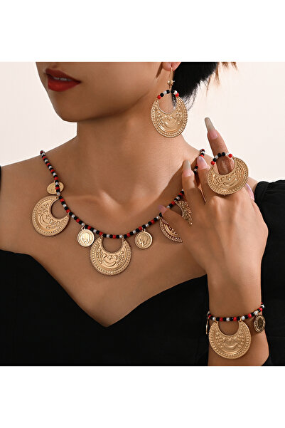 Generic Golden Moon Goddess Copper for Festivals or Weddings with Necklace Br...