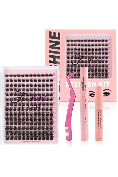 fenshine Cluster Lashes Individual Lashes Wide Stem C/D Curl 9-15mm Length DI...