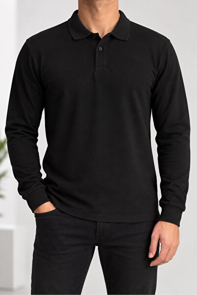 BŞAR Erkek Premium Polo Yaka Sweatshirt – Rahat Kalıp Yumuşak Dokulu Mevsimlik