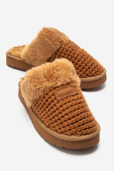 babiva Women's Plush Knitwear with Fur Inside, Lightweight, Thick Sole, Comfo...