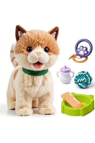 OrangeLife OR OR TU Walking Cat Toy Interactive Plush Electronic Pet Kitten