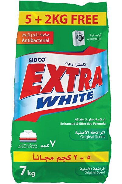 EXTRA WHITE Powder Detergent, Original Low Foam, 5+ 2 Kg FREE
