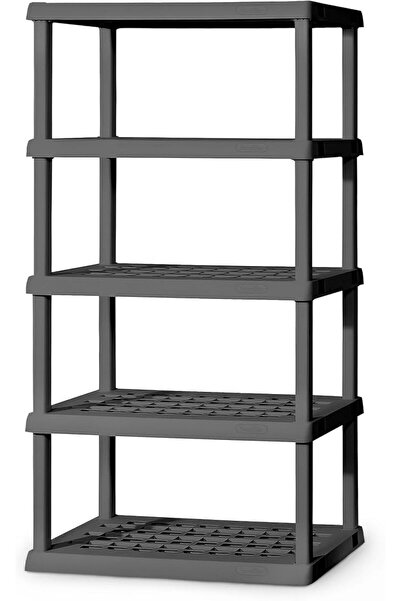 Sterilite 5-Shelf Plastic Storage Shelves, Heavy Duty Shelving Rack Unit for ...