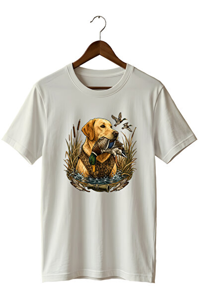 WİDİ Ανδρικό μπλουζάκι με στάμπα Labrador Duck Hunt – Κοντομάνικο μπλουζάκι μ...