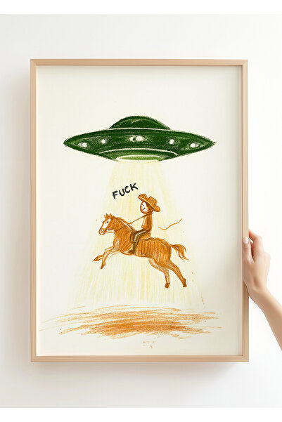 UFO Poster - Çerçevesiz Poster