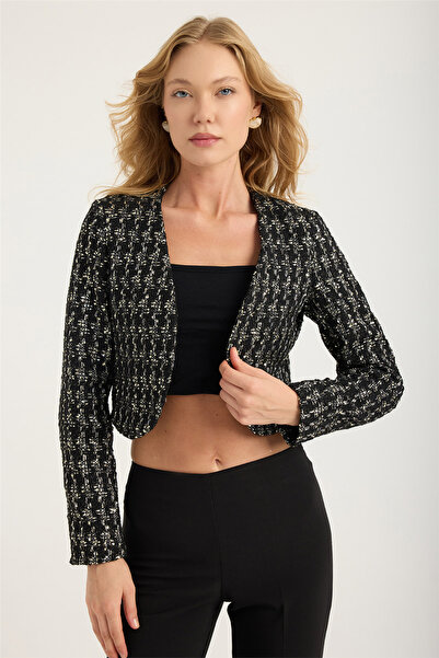 HomeStore سترة قصيرة مطرزة بالترتر من بوكليت