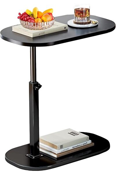 Sumkyle C Shaped Side Table, Adjustable Height Coffee Table, Multifunctional ...