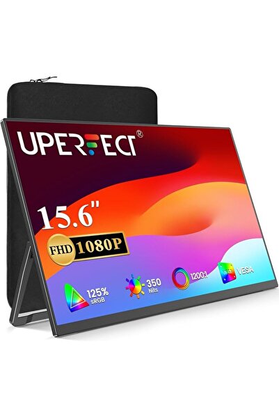 UPERFECT شاشة محمولة 15.6 بوصة، 125% sRGB بدقة 1080P FHD، شاشة محمولة سهلة ال...