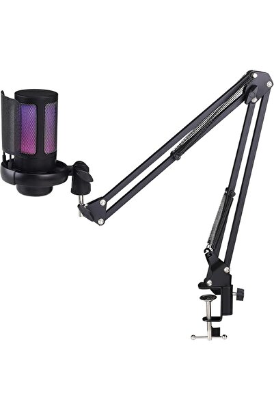 GENERAL Gaming USB Microphone, Condenser PC Mic with Boom Arm, RGB Computer M...