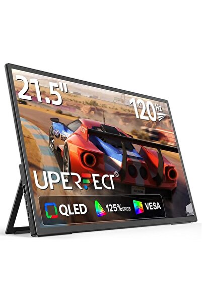 UPERFECT 21.5” 120HZ Portable Monitor w/Stand & VESA, Large Portable Gaming M...