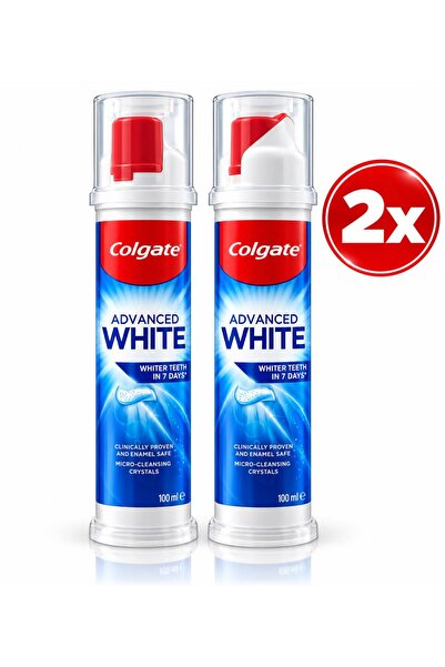 Colgate 2x 100 ml pastă albă avansată cu pompă