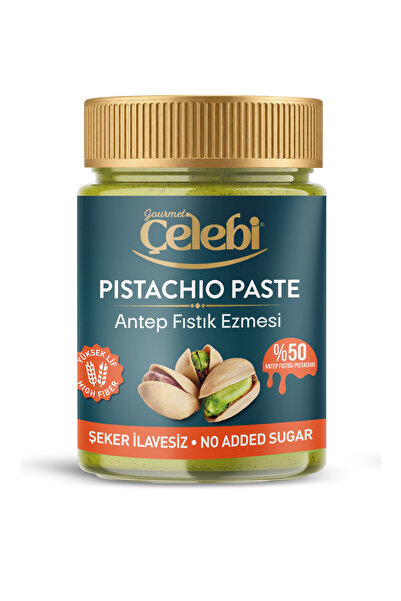 Gourmet Çelebi Şeker İlavesiz Antep Fıstık Ezmesi 320 Gr - Şekersiz Gerçek An...