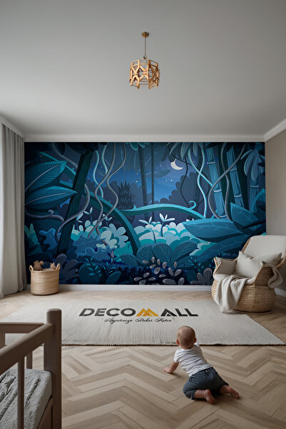 DECOMALL KİDS-155 Çocuk Bekek Genç Odası Tek Parça Duvar Kağıdı Kabartmalı 3D Görünümlü Yapışkan Hediyeli
