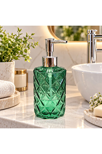 DECOFORM Kristal Lüx Cam Sıvı Sabunluk,Yeşil,Amber,Füme renk 250ml