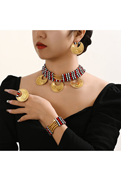 Generic Arabic Style New Luxury Elegant Jewelry Set, Necklace Earrings Ring B...