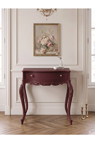 Woodenbend Milano Bordo Dresuar 92x45x83 cm | Klasik Ahşap Antre ve Hol Dresuarı