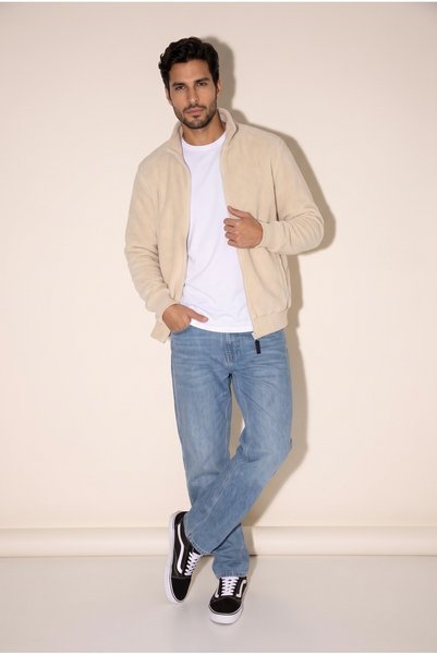 JSCO Men's Beige 6245 Stand Collar Intersoft Sweatshirt