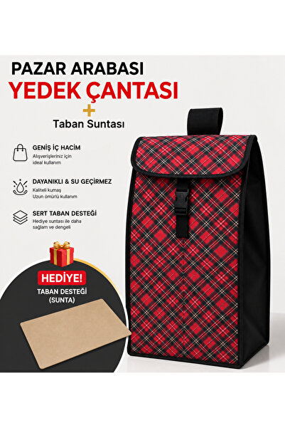 Pazar Arabası Yedek Çantası Taban Suntası Hediye Tela Kalın Kumaş Olan Model