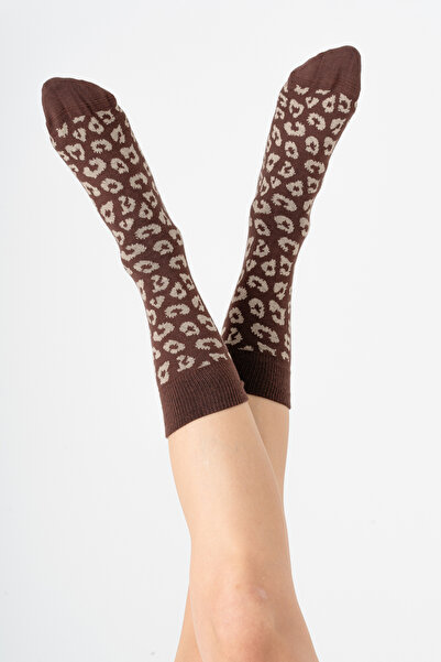 Albero Natur Leopard Patterned Unisex Gots Certified Organic Cotton Socks – V...