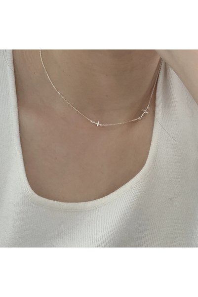 Peach Jewelry Μενταγιόν Aσημι 925 επιχρυσο18Κ Σταυρος