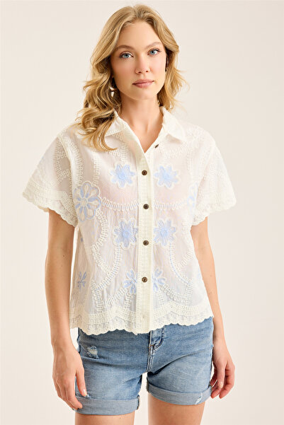 HomeStore Floral Embroidered Shirt