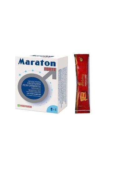 Parapharm SET: MARATON FORTE, potențiator masculin, 4 capsule + Miere Diblong...
