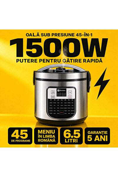 Ecolux Oala Sub Presiune 6.5L, 1500W, 45 Programe