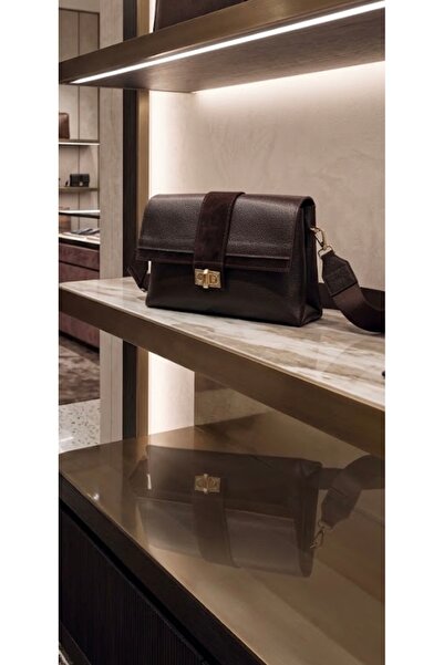 My Easy Shop Mesbag women's genuine suede leather bag with thick strap