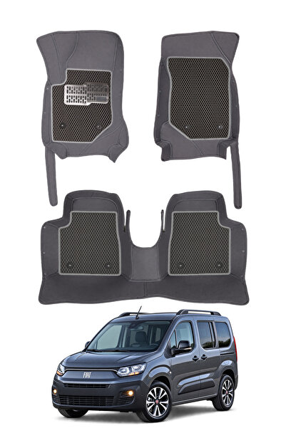 stiloto Fiat Doblo Camlı Van (2022-Sonrası) Uyumlu 8D Deri Oto Paspas - Nokta...