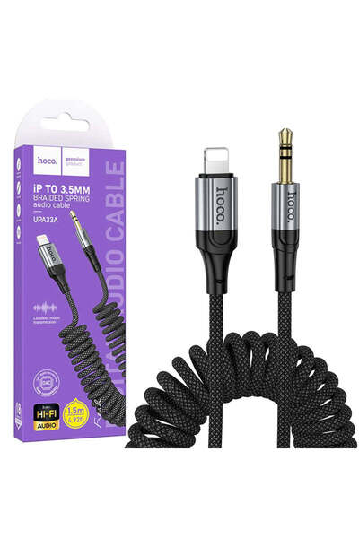 Hoco Καλώδιο ήχου UPA 30, Lightning σε 3.5 mm αρσενικό βύσμα, 1 μ. - Μαύρο