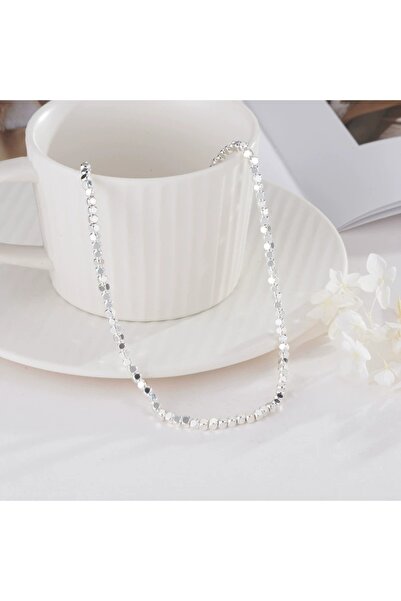 Peach Jewelry Ασημένιο κολιέ με χάντρες