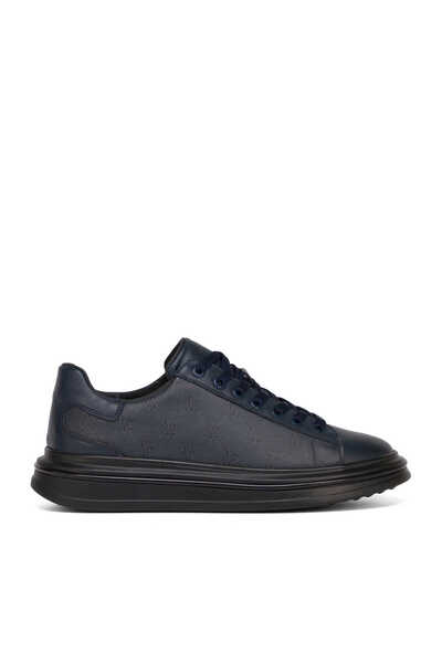 Tergan Lacivert Hakiki Deri Erkek Sneaker - E26S1AY57814-A31