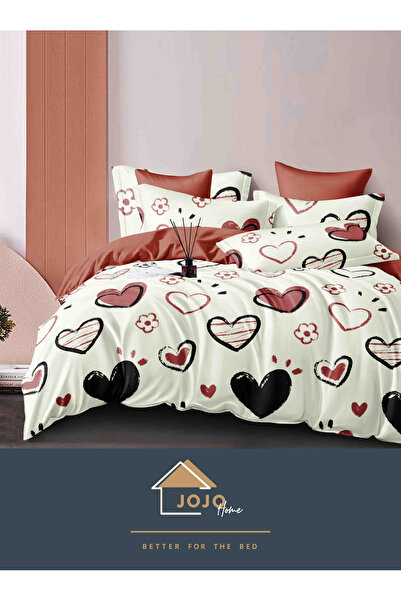 JOJO HOME Set lenjerie de pat dublu, 6 piese, cearceaf clasic fara elastic